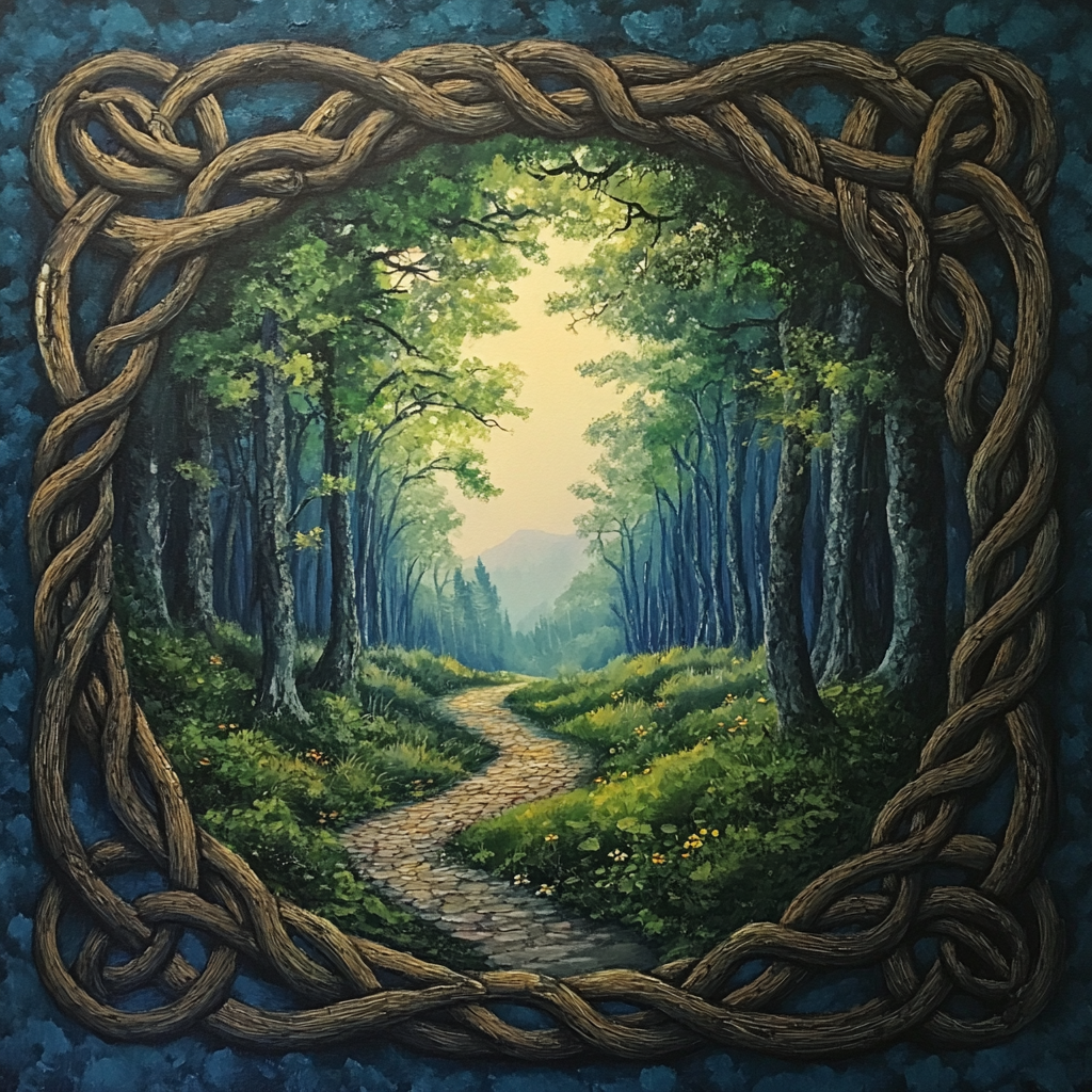 Celtic Knot Cobblestone Forest Path Diamond Art Kit