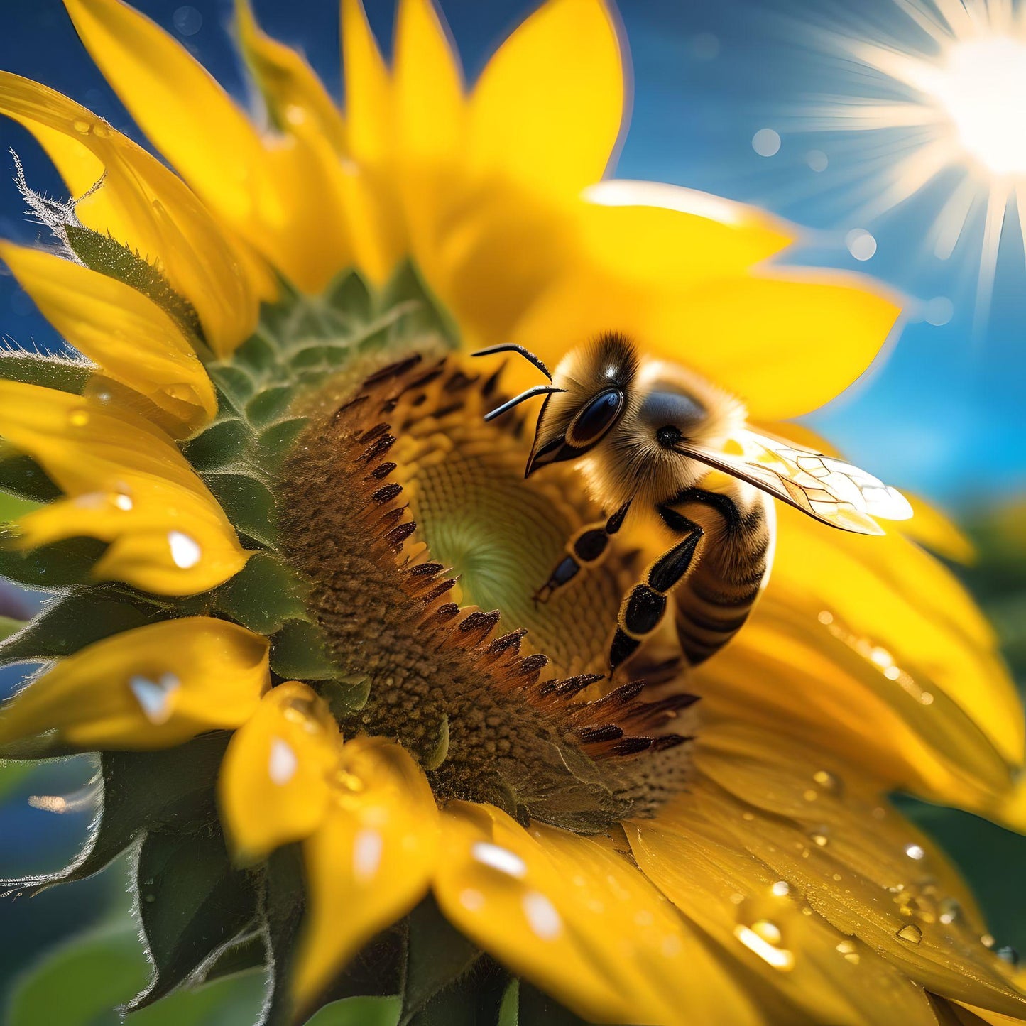 Sunflower Honeybee Diamond Art Kit