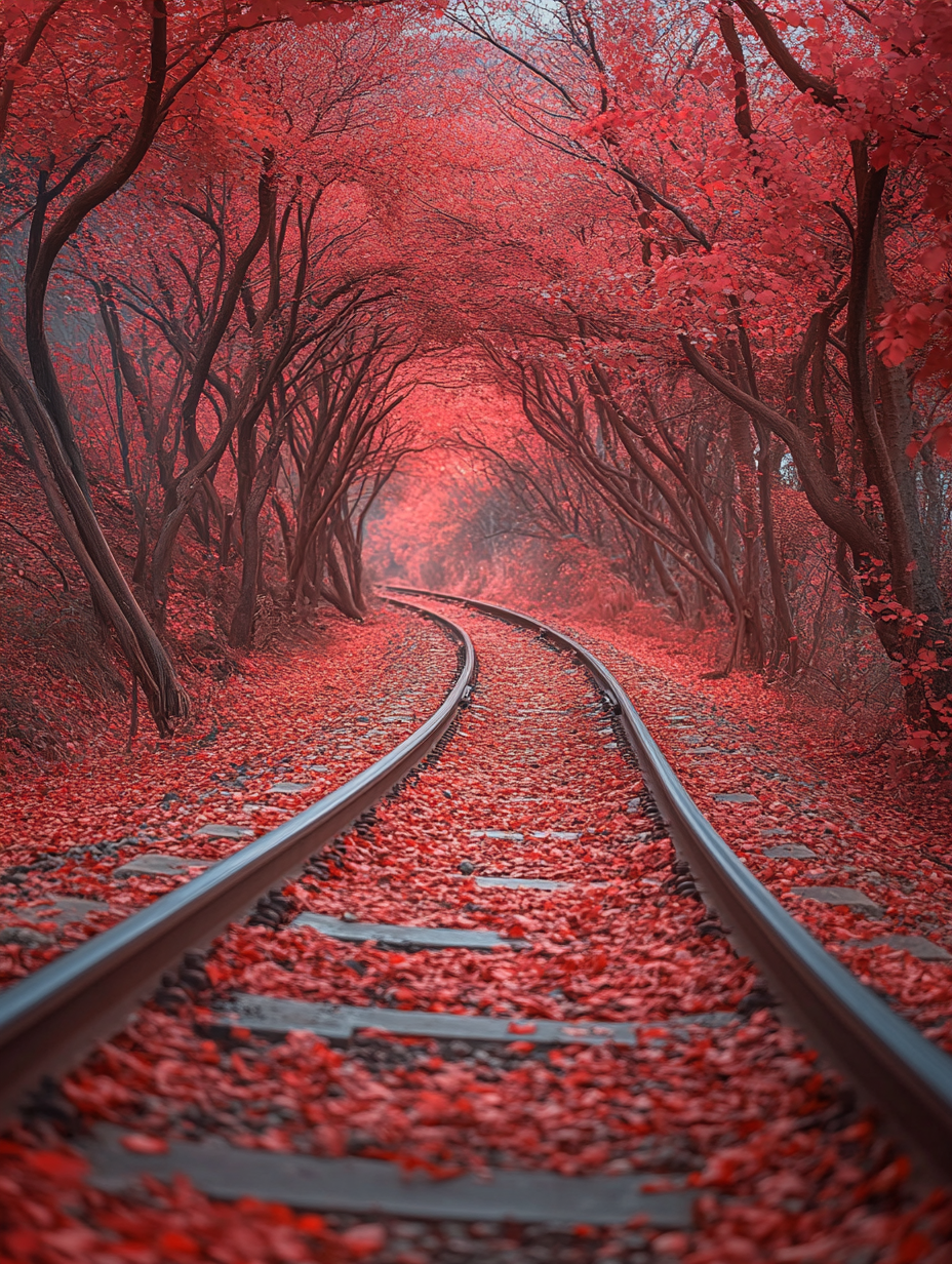 Red Forest Tracks Diamond Art Kit