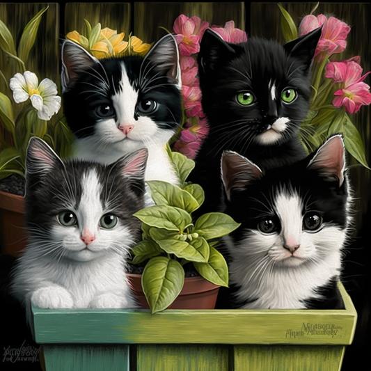 Four Kittens Diamond Art Kit