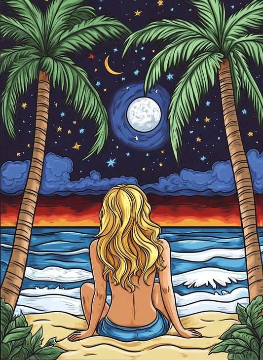 Abstract Two Palm Girl Diamond Art Kit