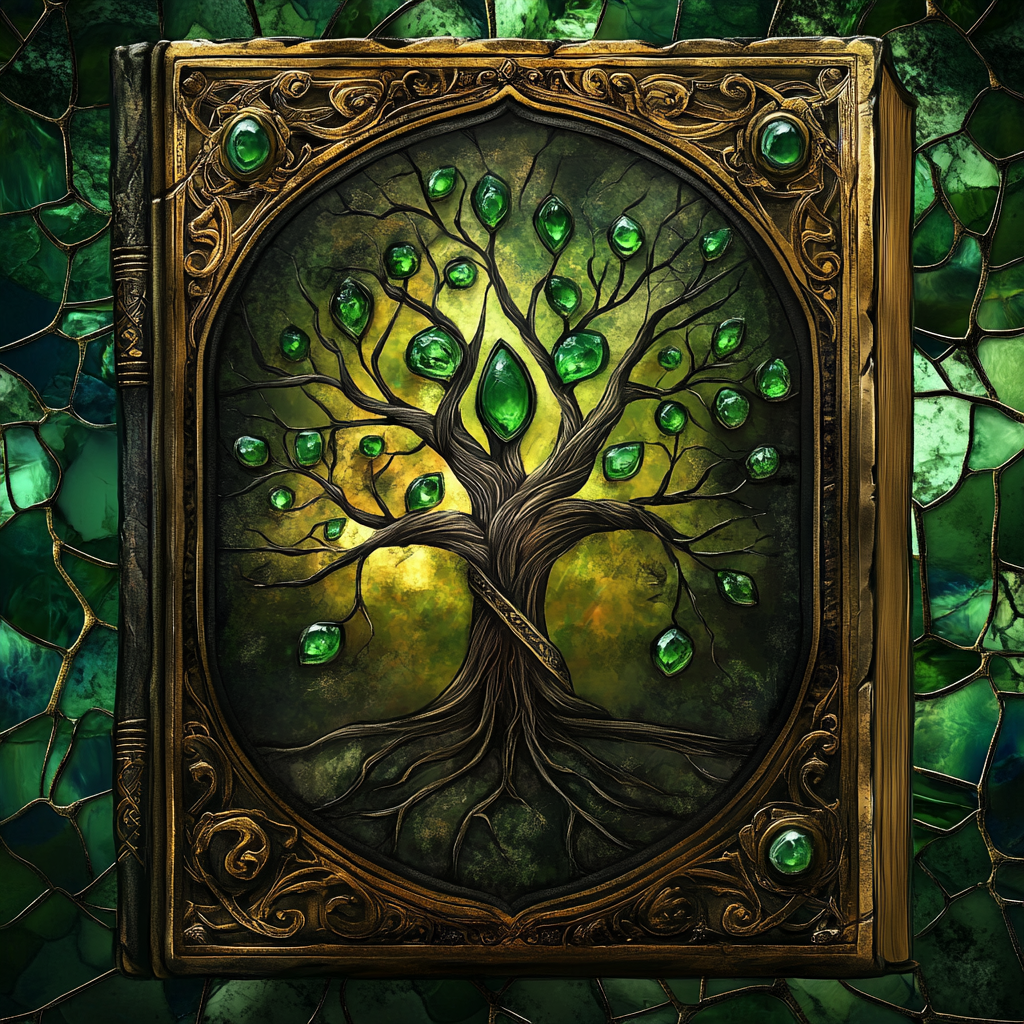 Green Gem Tree Book Diamond Art Kit