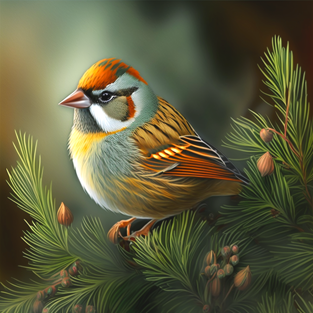 Pine Tree Sparrow Diamond Art Kit