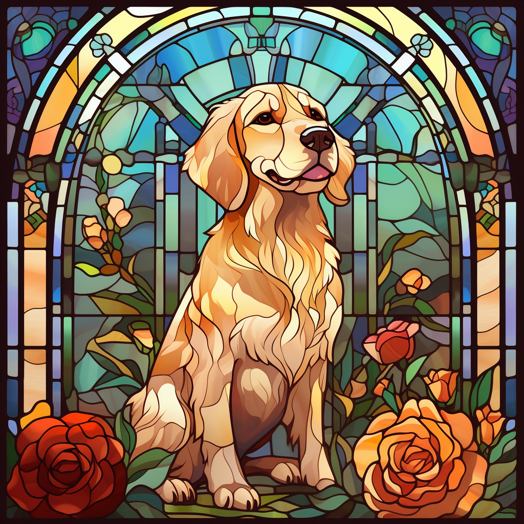 Golden T Retriever Abstract Diamond Art Kit
