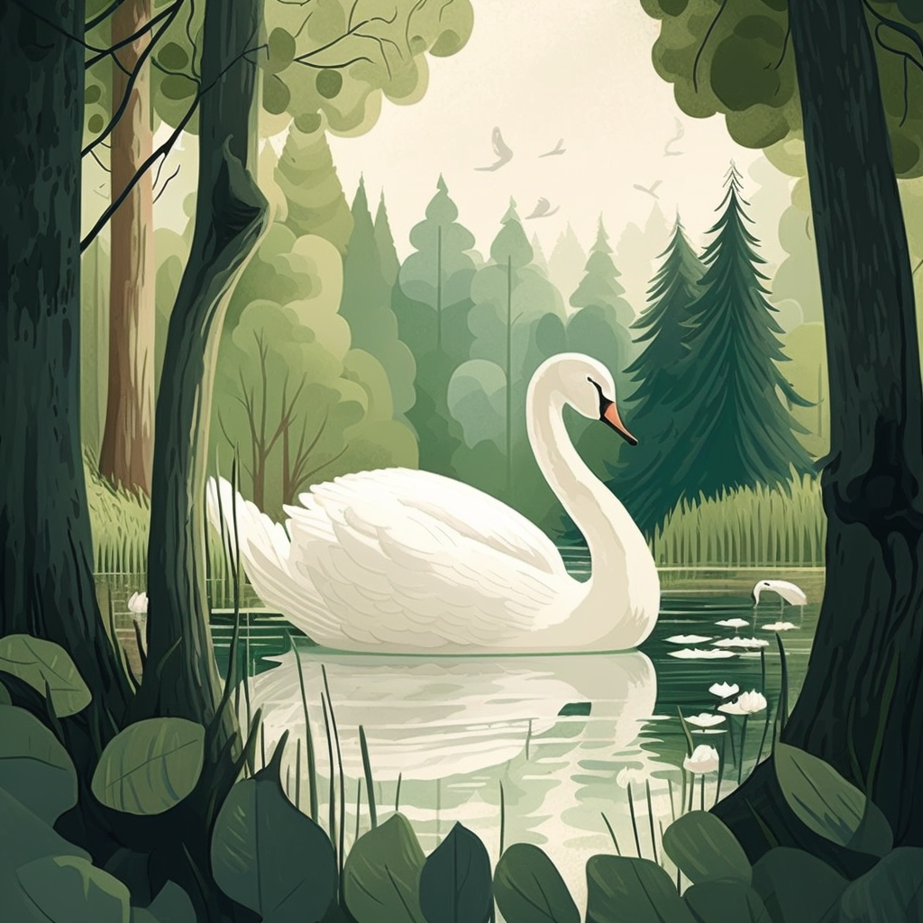 Swan In The Trees Diamond Art Kit