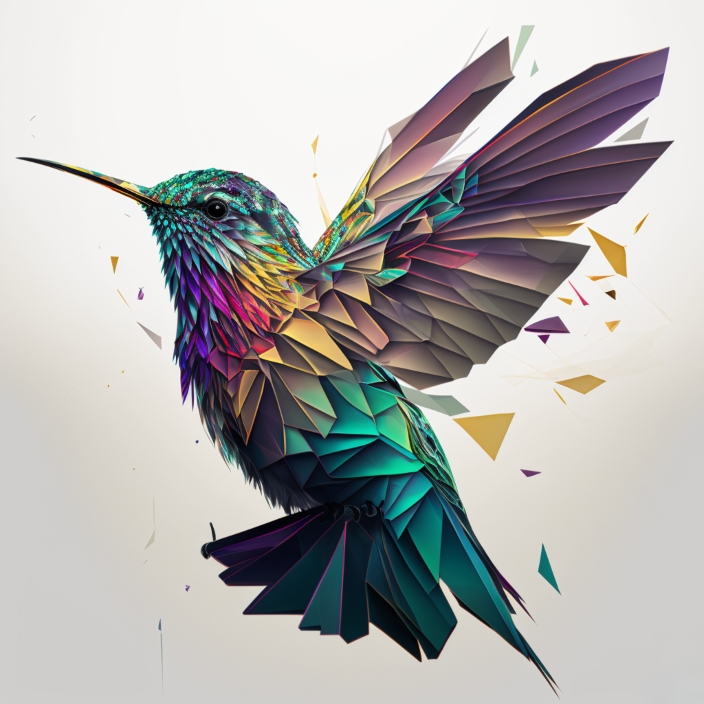 Abstract Shapes Hummingbird Diamond Art Kit