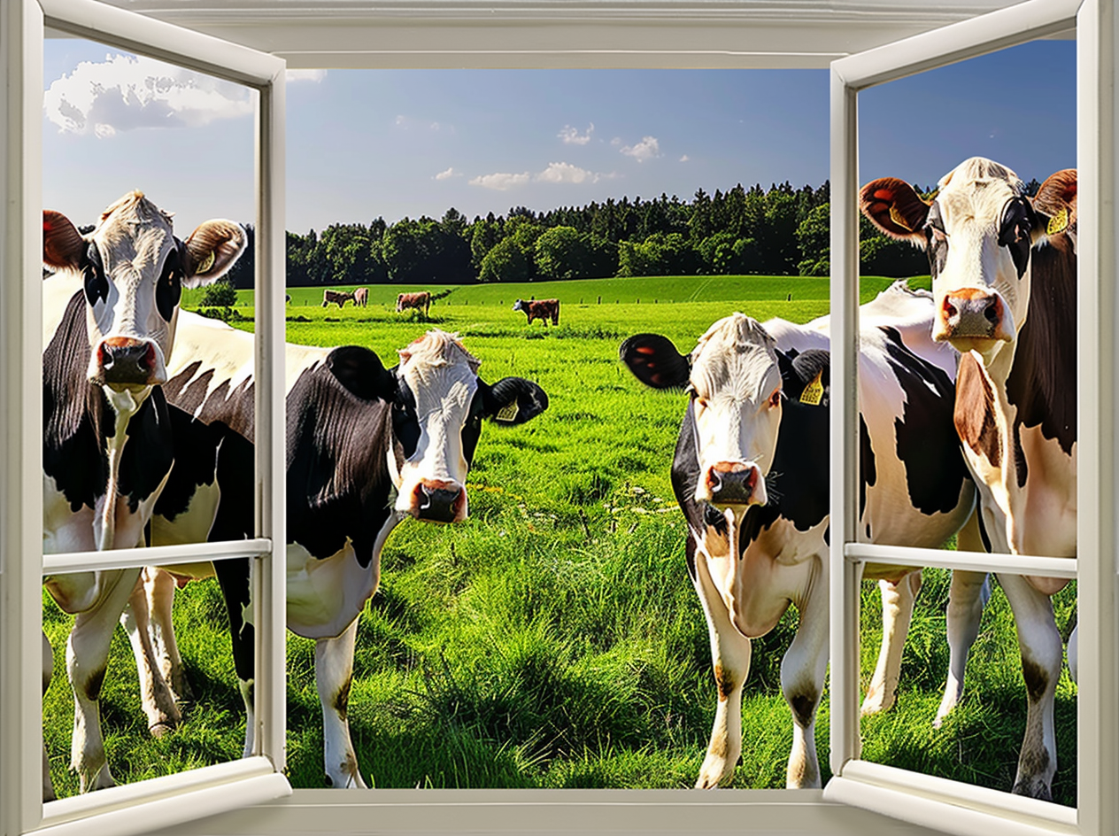 Holstein Cows Window Diamond Art Kit