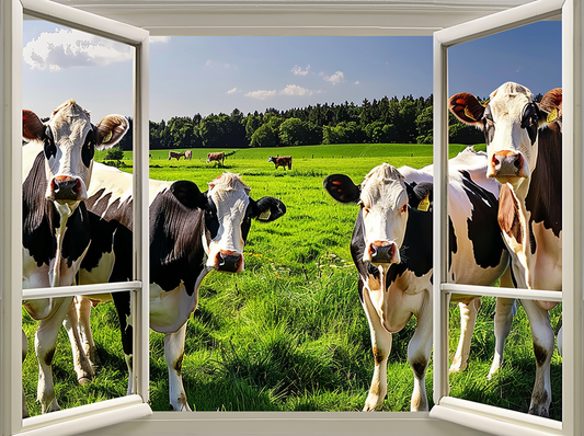 Holstein Cows Window Diamond Art Kit