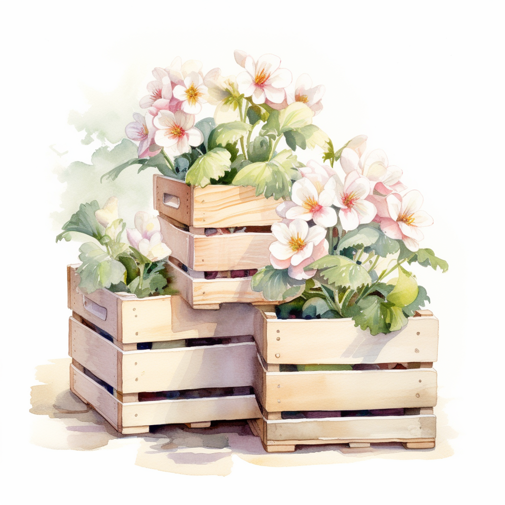 Pink And White Flower Crates Diamond Art Kit