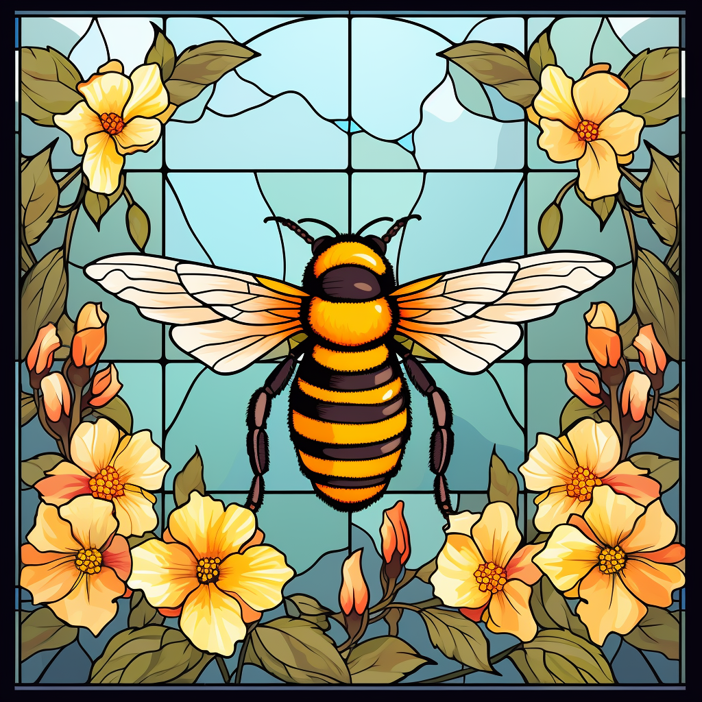 Yellow Flower Bumblebee Abstract Diamond Art Kit
