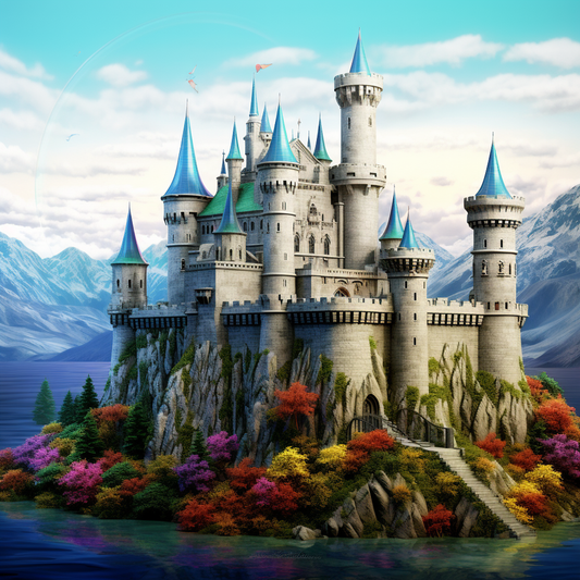 Flower Garden Castle Diamond Art Kit