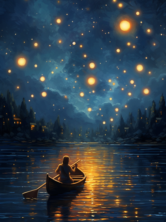 Night Canoe Diamond Art Kit