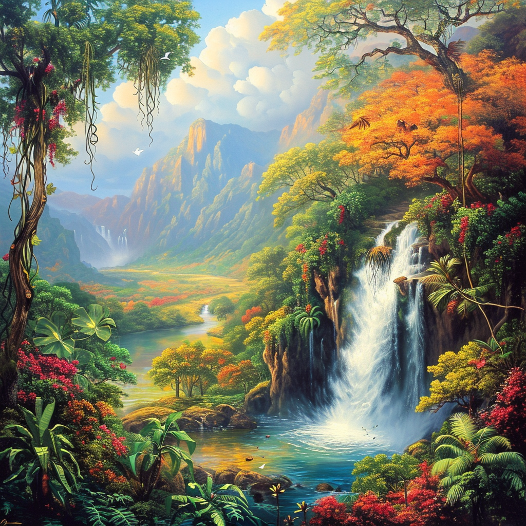 Fertile Valley Waterfall Diamond Art Kit