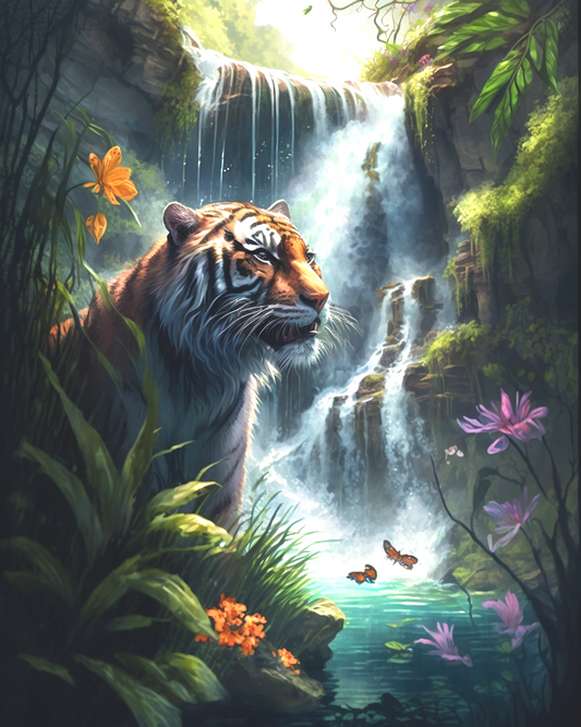 Tiger Waterfalls Diamond Art Kit