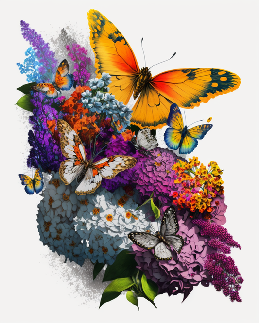 Butterflies And Flowers Diamond Art Kit