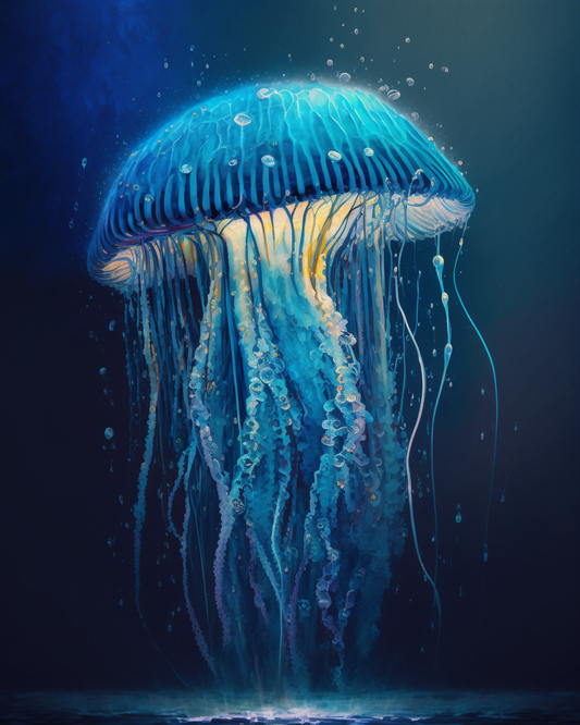 Large Blue Jellyfish Diamond Art Kit