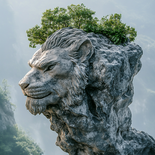 Lion Face Rock Formation Diamond Art Kit