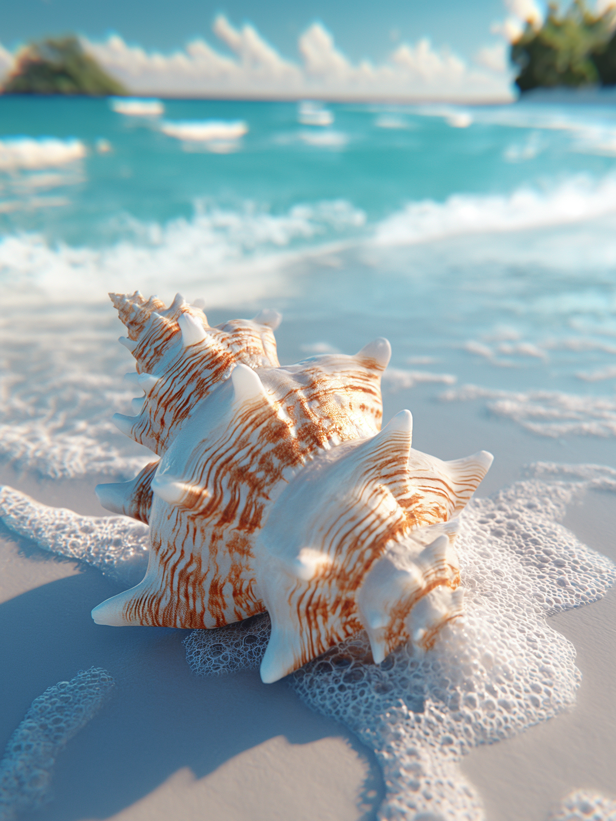 Conch Shell On The Beach Diamond Art Kit