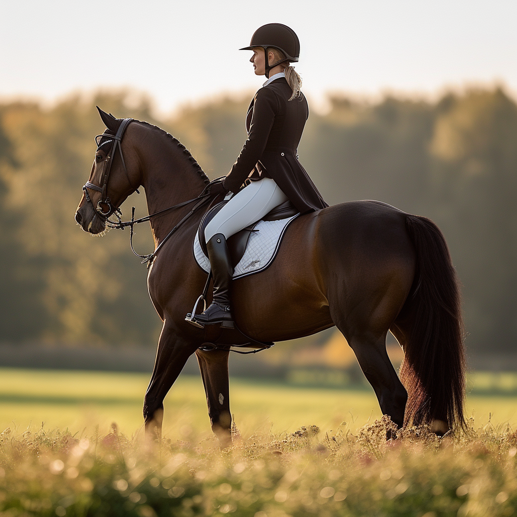 Brown Horse And Equestrian Girl Diamond Art Kit