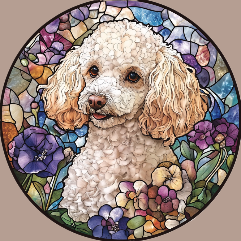 Abstract Poodle Circle Diamond Art Kit