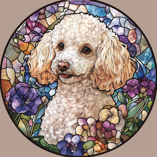 Abstract Poodle Circle Diamond Art Kit