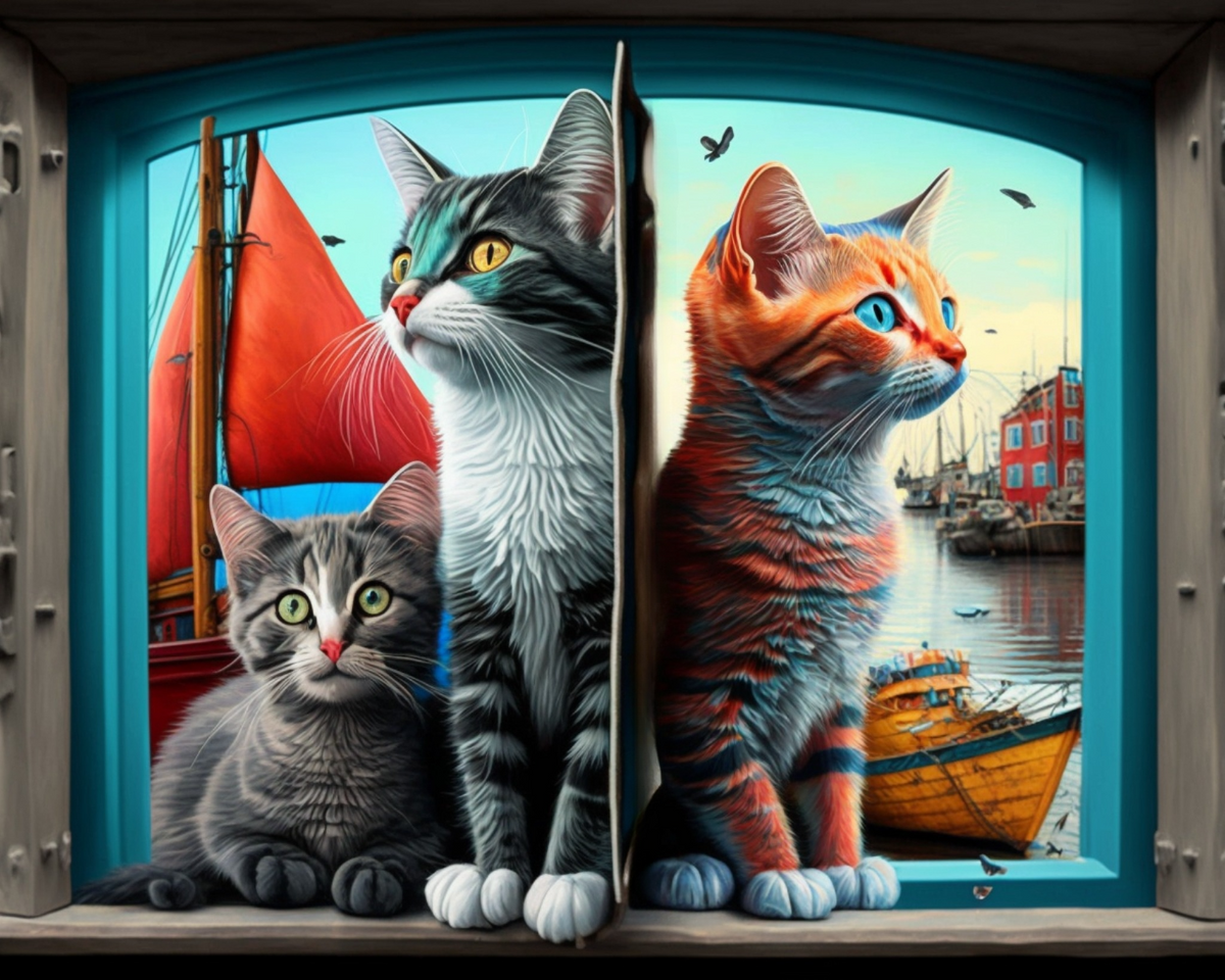 Cats Window Diamond Art Kit