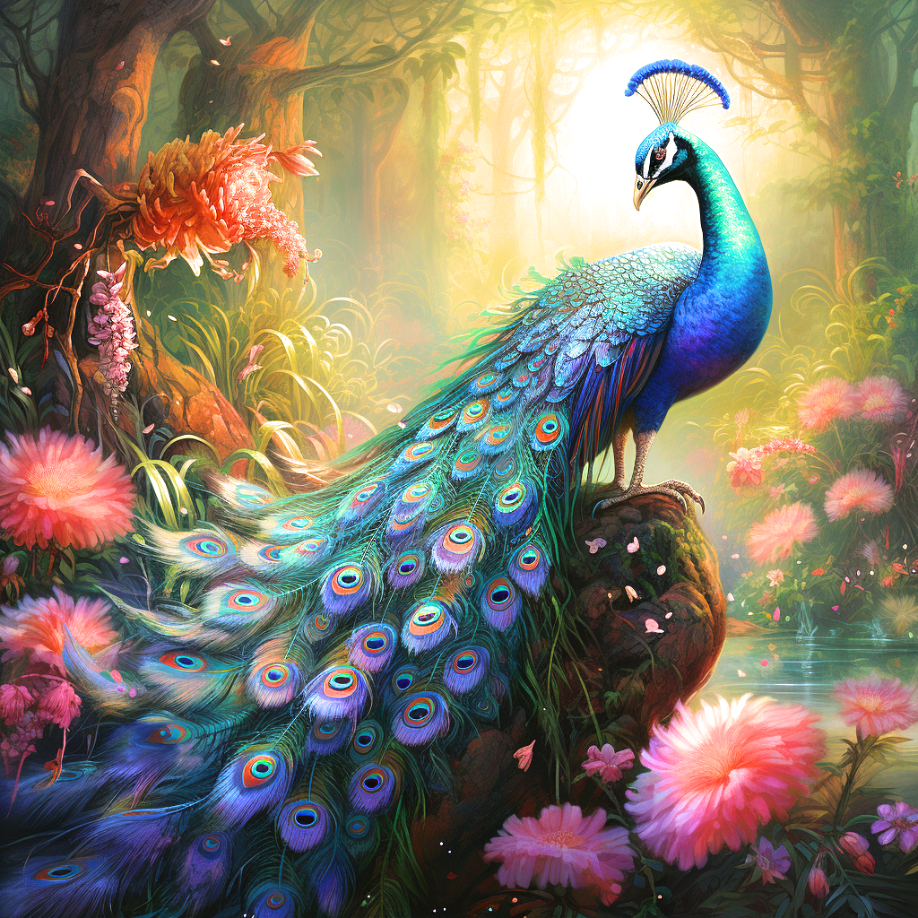 Peacock On A Rock Diamond Art Kit