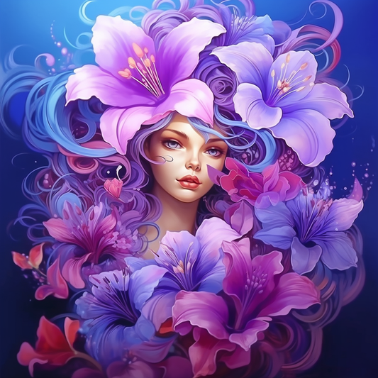 Girl In The Lilies Diamond Art Kit