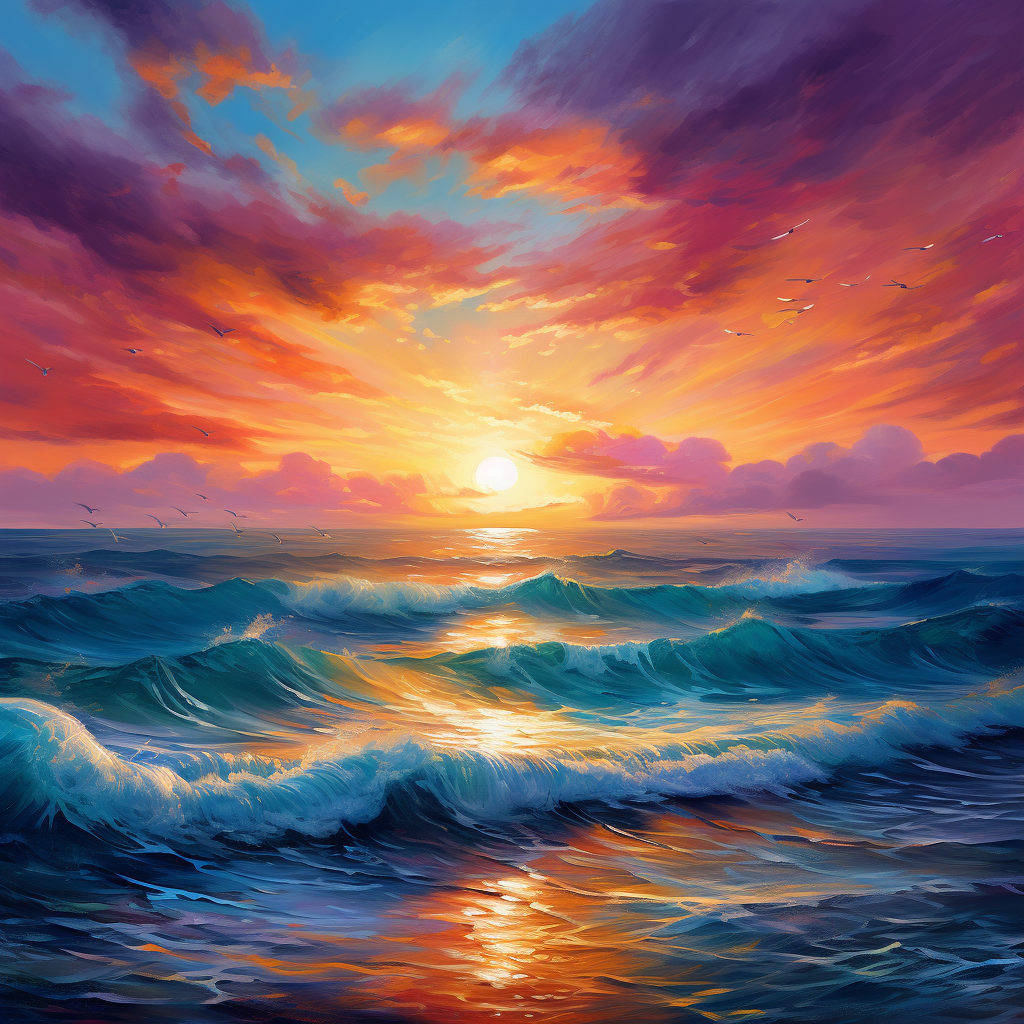 Colorful Ocean Sunset Diamond Art Kit