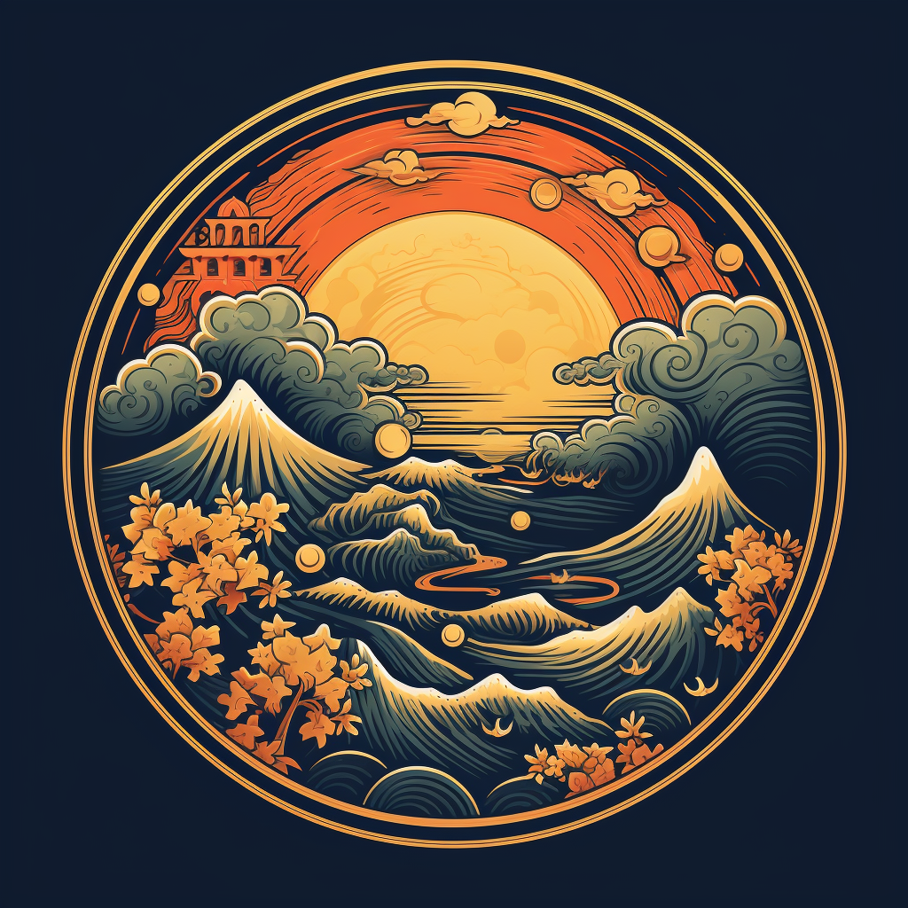 Orange Sun Waves Diamond Art Kit