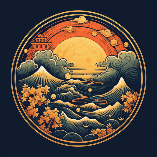 Orange Sun Waves Diamond Art Kit