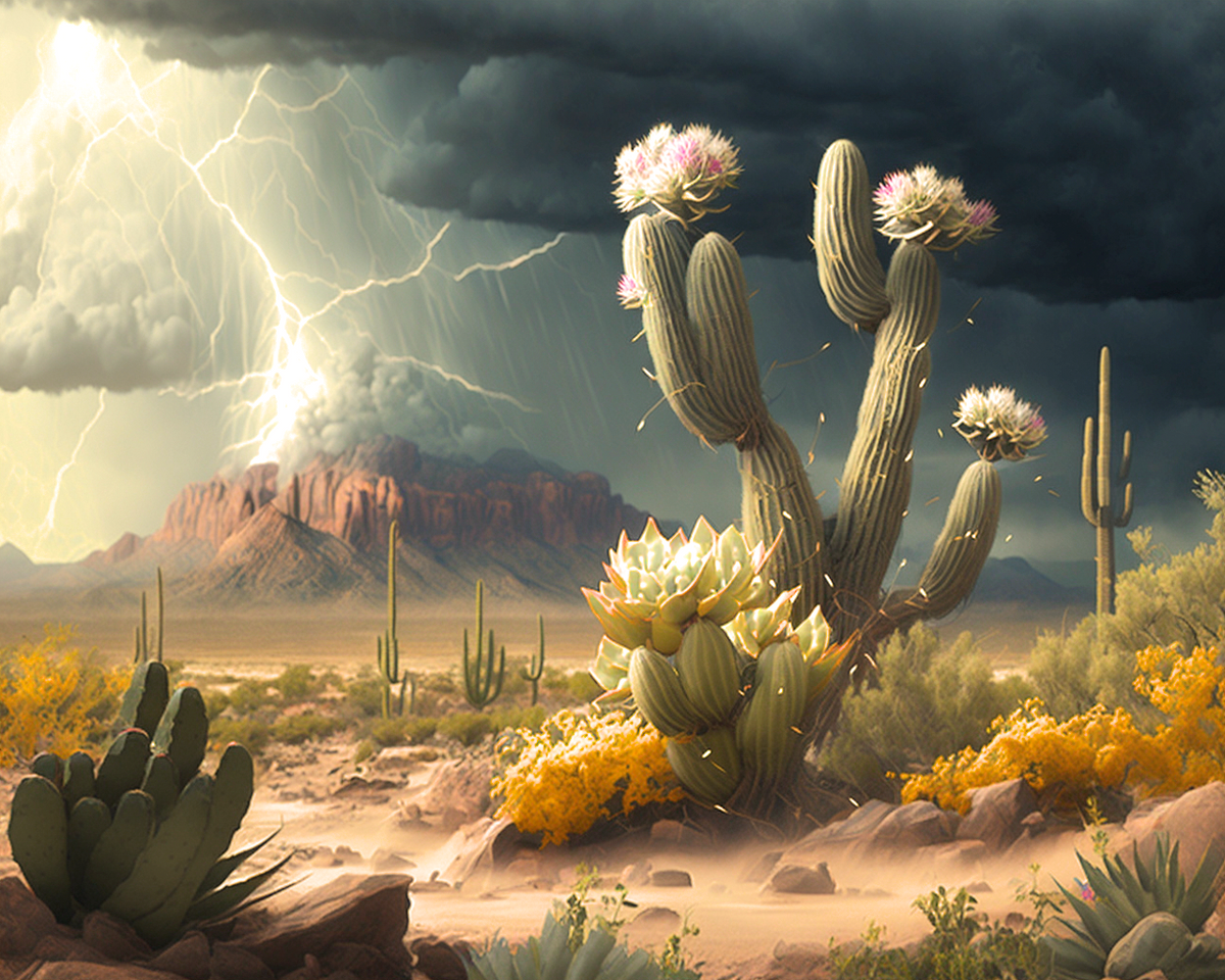 Lightning Storm In The Desert Diamond Art Kit