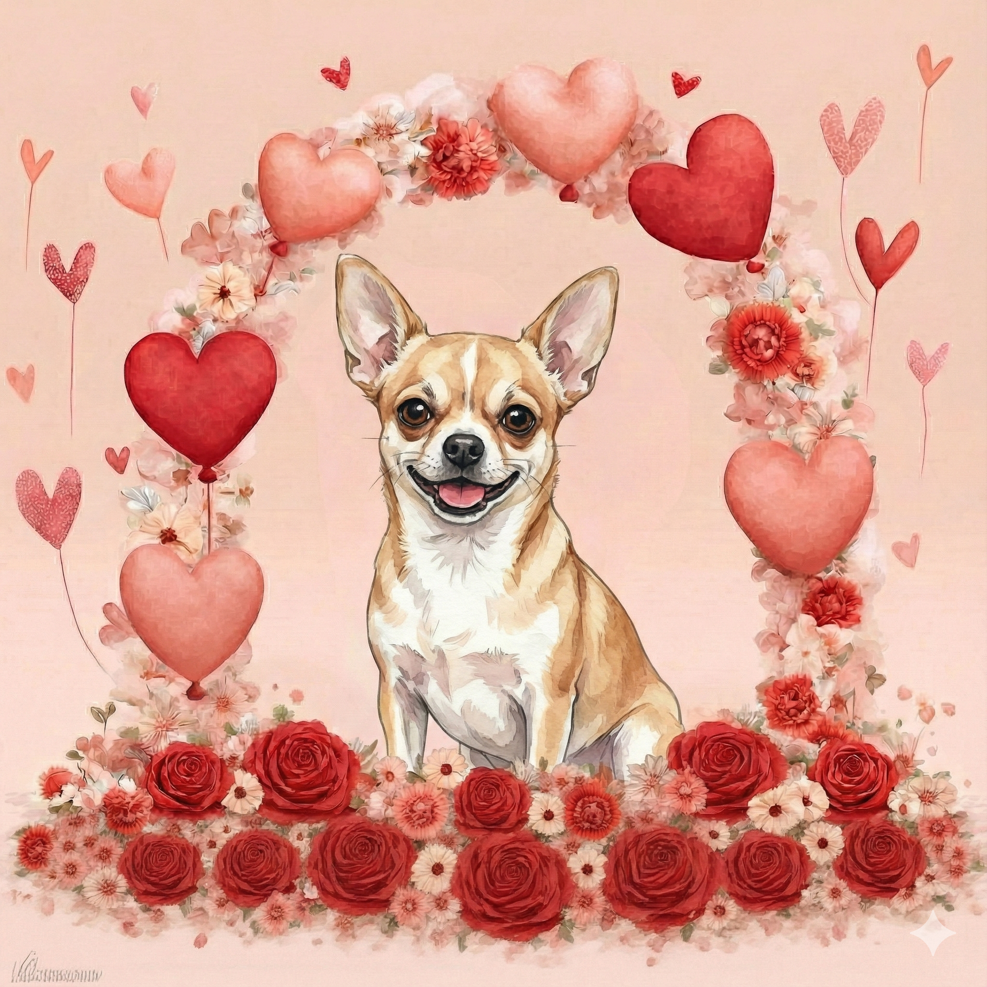 Heart Arch Chihuahua Diamond Art Kit