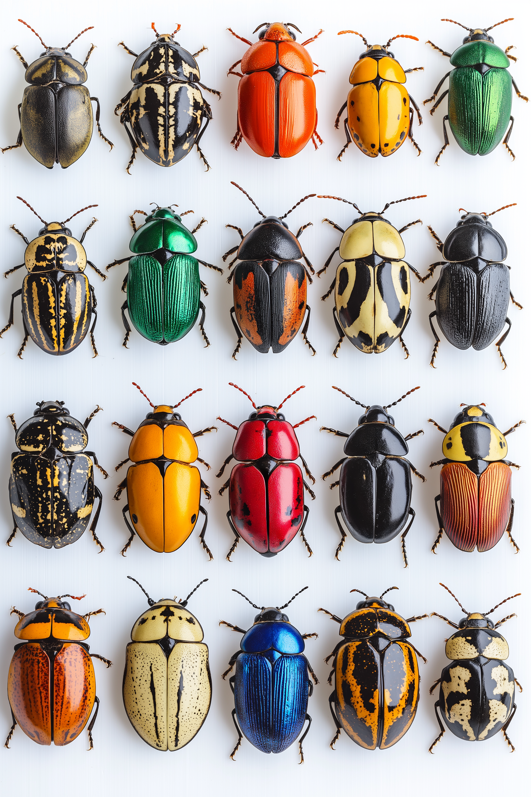 Rainbow Colored Beetles Diamond Art Kit