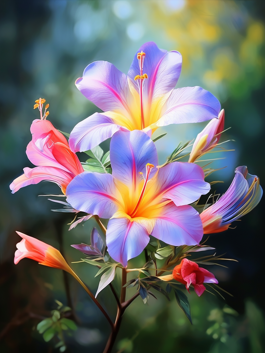 Colorful Long Stem Flowers Diamond Art Kit