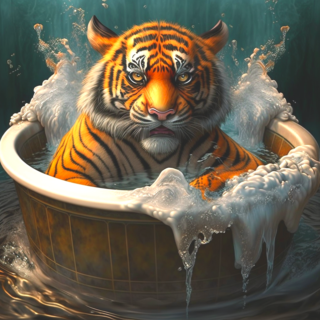 Unhappy Tiger Bath Diamond Art Kit