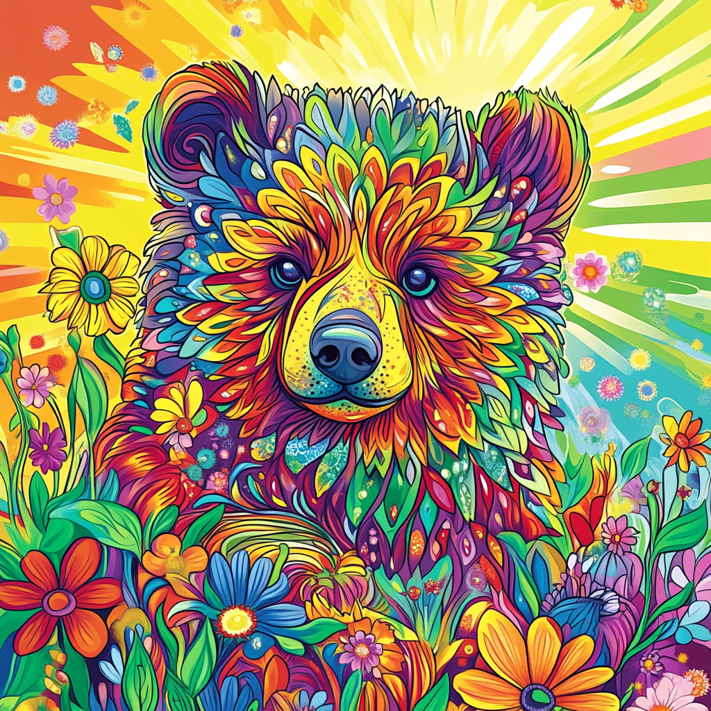 Colorful Bear In The Sun Diamond Art Kit