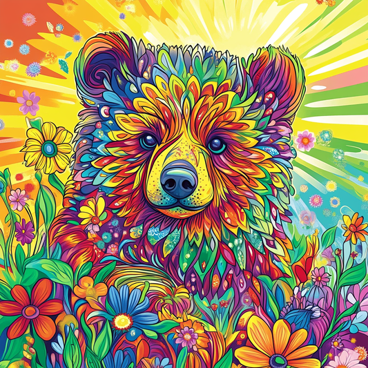 Colorful Bear In The Sun Diamond Art Kit