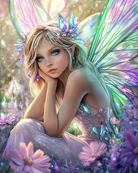 Purple Green Wing Fairy Diamond Art Kit