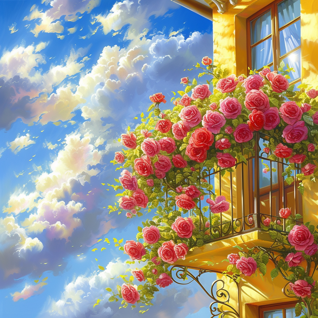 Rose Balcony Diamond Art Kit