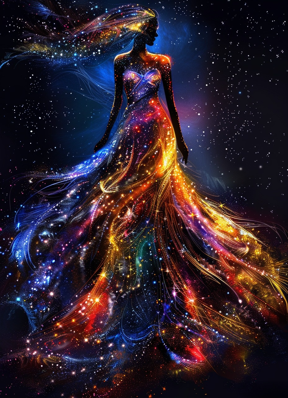 Cosmic Dress Woman Diamond Art Kit