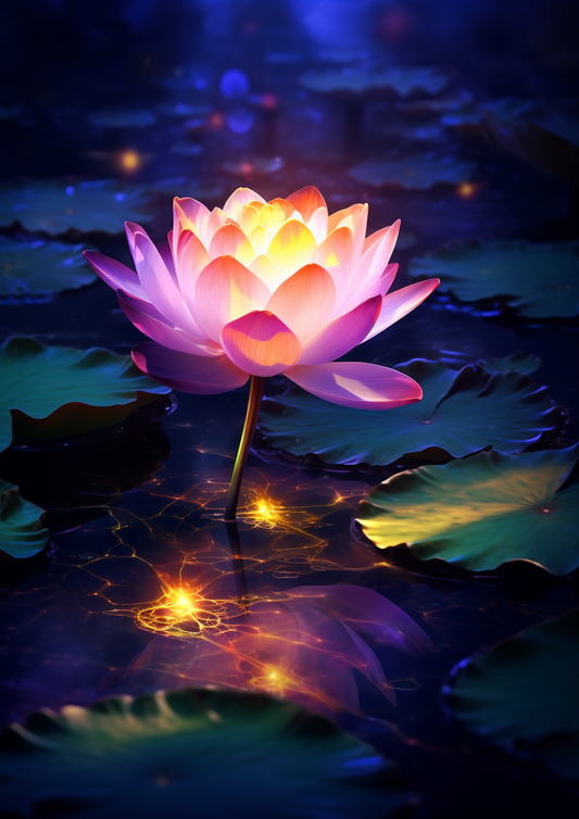 Glowing Lotus Flower Diamond Art Kit