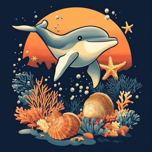 Oranges Unhappy Dolphin Diamond Art Kit