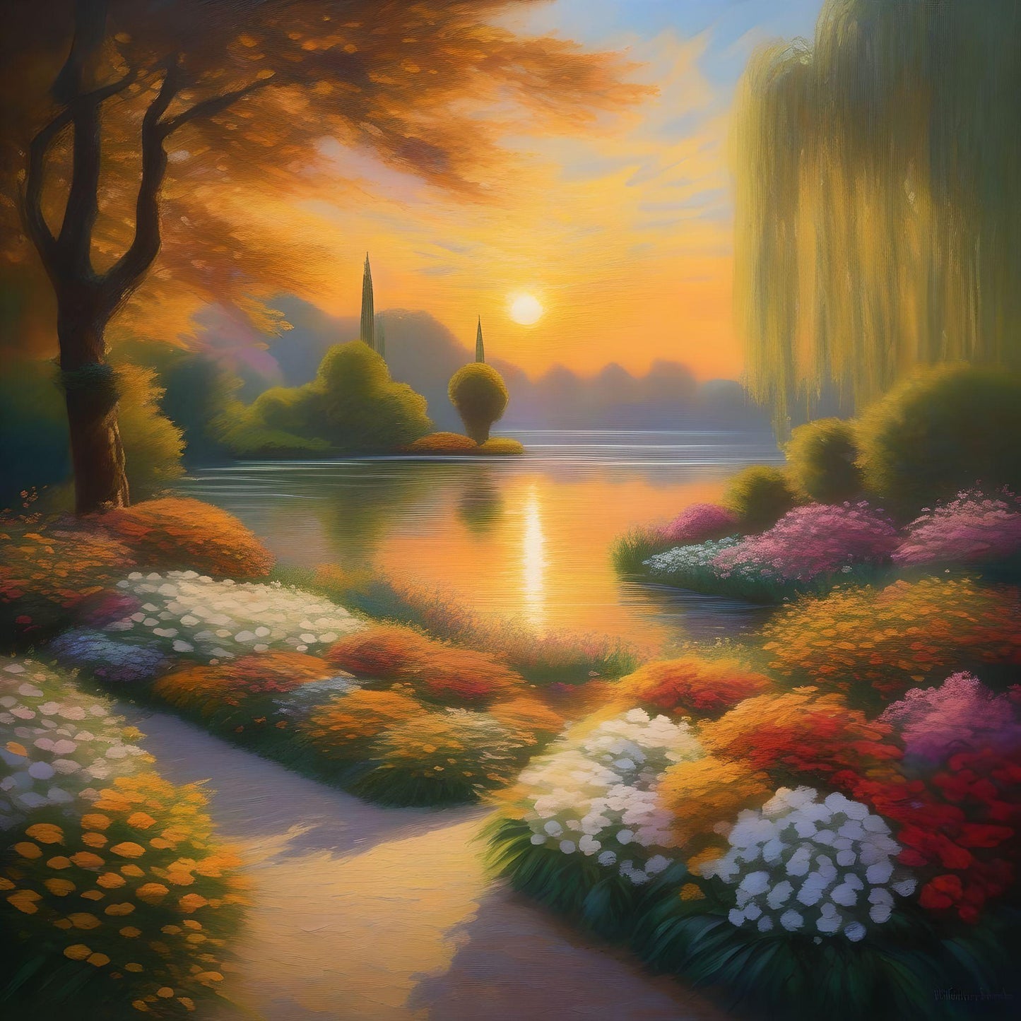 Lake Garden Path Diamond Art Kit
