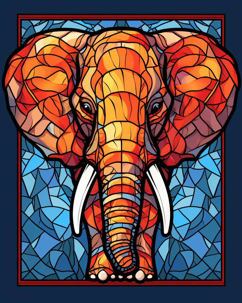 Abstract Orange Elephant Diamond Art Kit