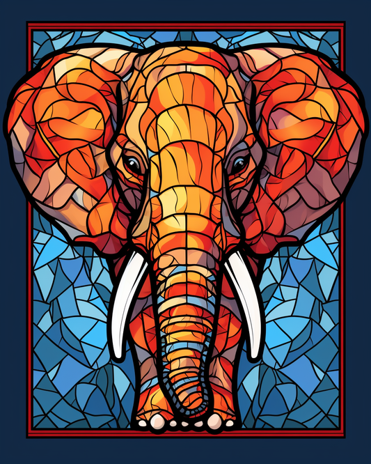 Abstract Orange Elephant Diamond Art Kit