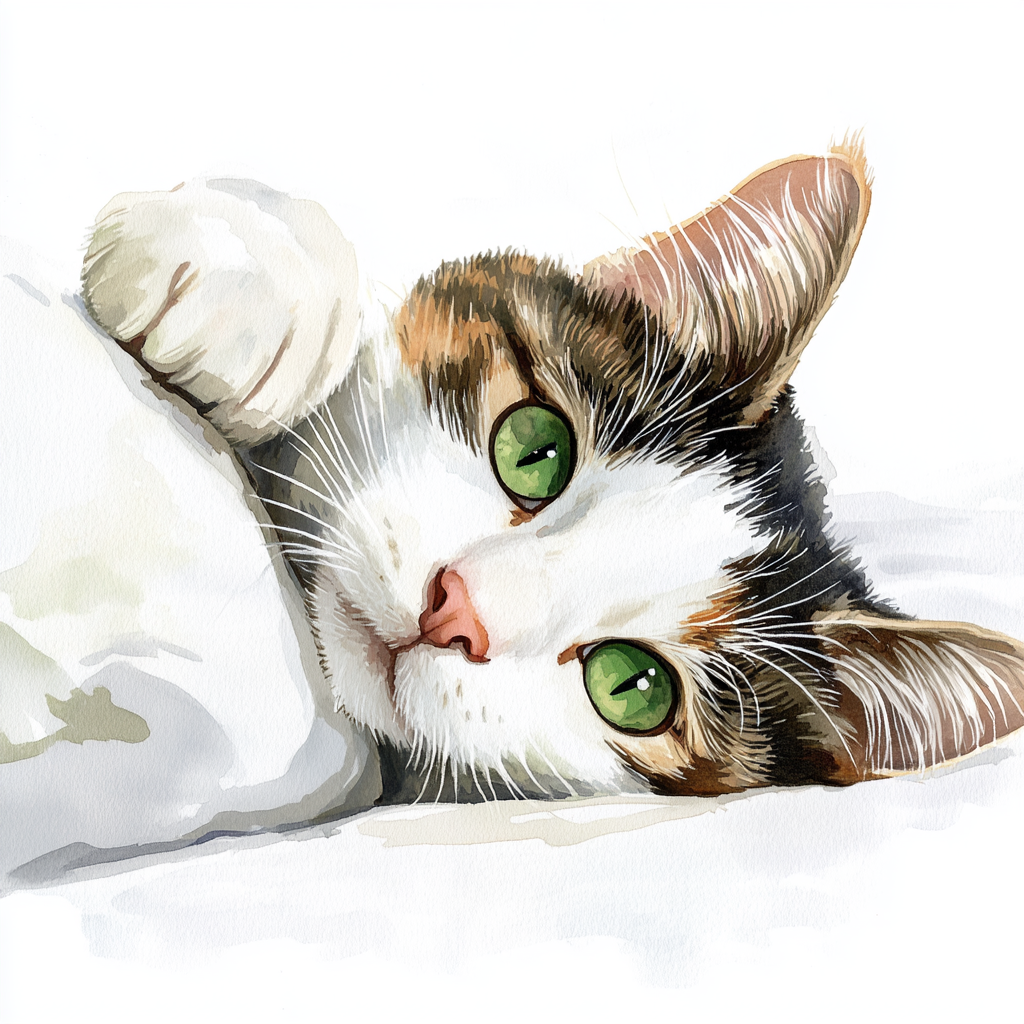 Green Eyed Cat Pillow Diamond Art Kit