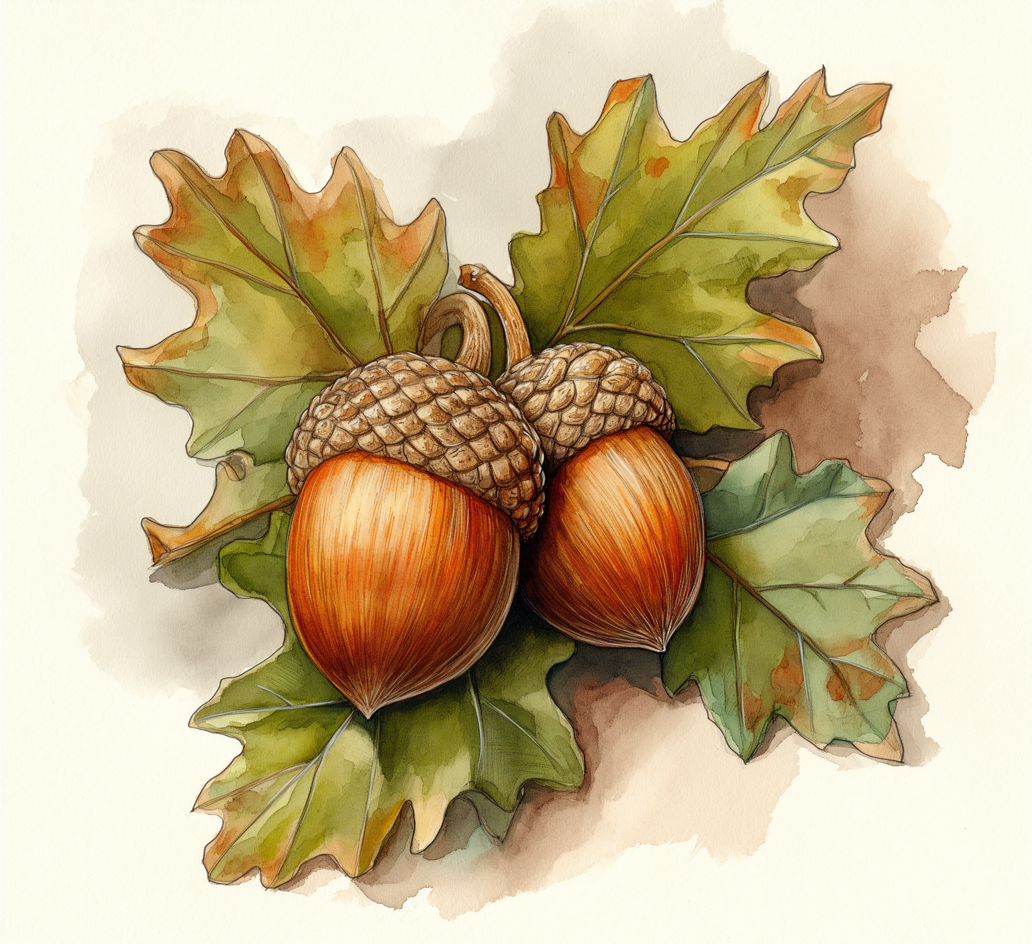 Two Acorns And Leaves Diamond Art Kit