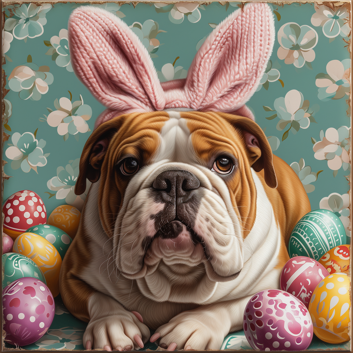 Easter Bunny Bulldog Diamond Art Kit