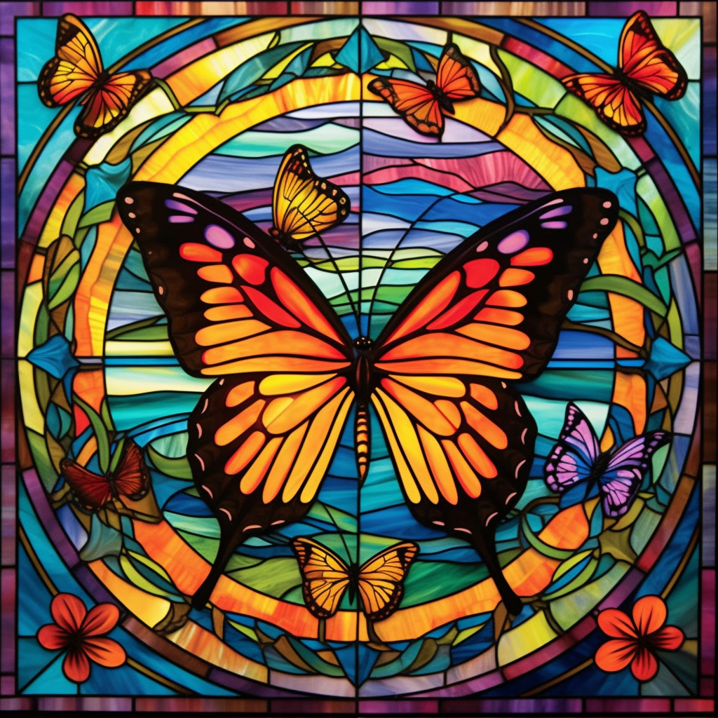 Butterfly Square Abstract Diamond Art Kit